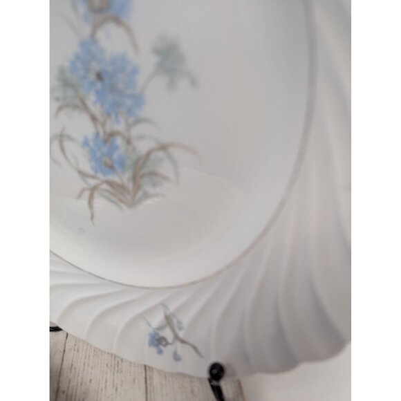 Haviland Limoges Bergere Set 2 Dinner Plates Vintage Blue Flowers France - Picture 5 of 9